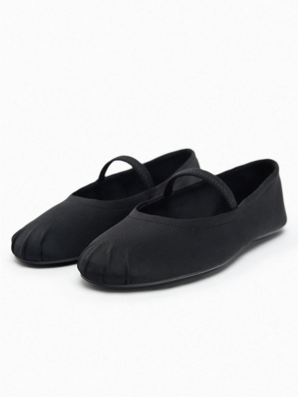 ZARA Black Elastic-Strap Ballet Flats -Brand new No 🏷️ - Picture 3 of 4
